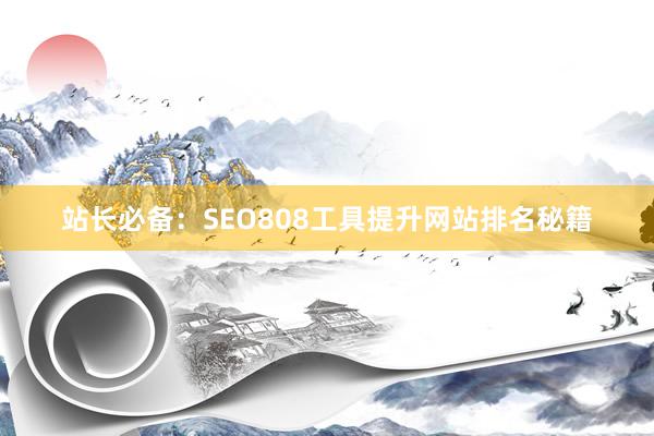 站长必备：SEO808工具提升网站排名秘籍